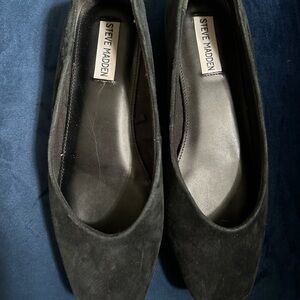 Steve Madden 9M Genuine Black Suede Ballet Flats